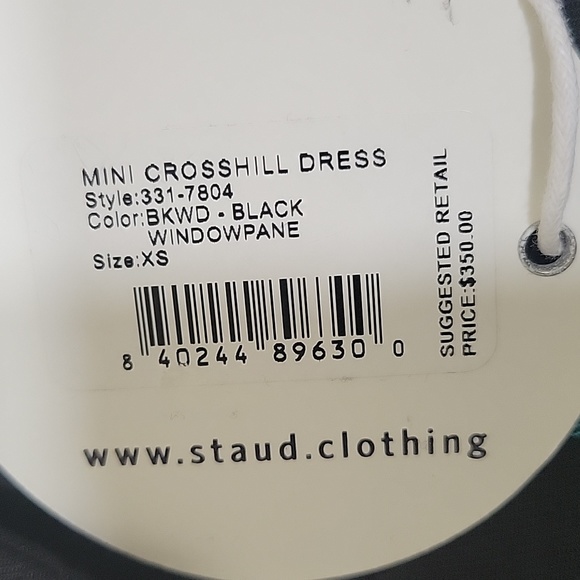 Staud Crosshill Check Cotton  Back Cutout Minidress - Picture 14 of 14